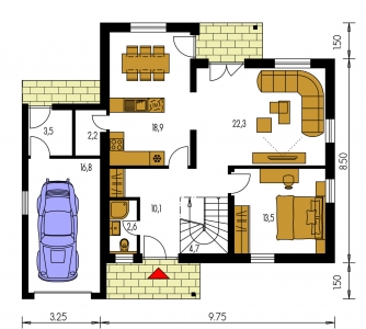 Floor plan of ground floor - KLASSIK 159